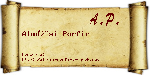 Almási Porfir névjegykártya
